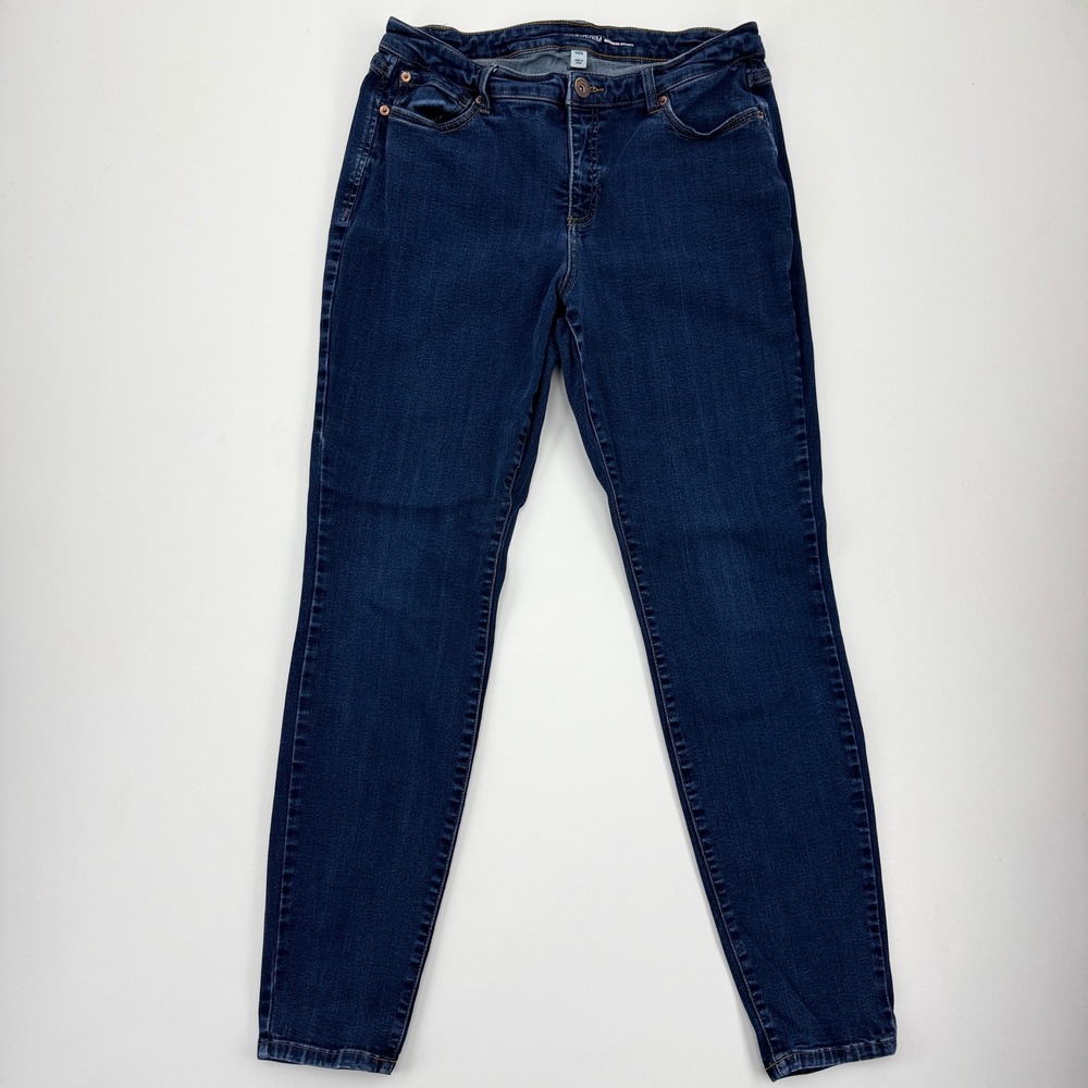INC International Concepts Madison Skinny Jeans Dark Wash Blue 12/31L Womens